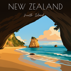 Travel Magnet - New Zealand North Island - 2.5x2.5