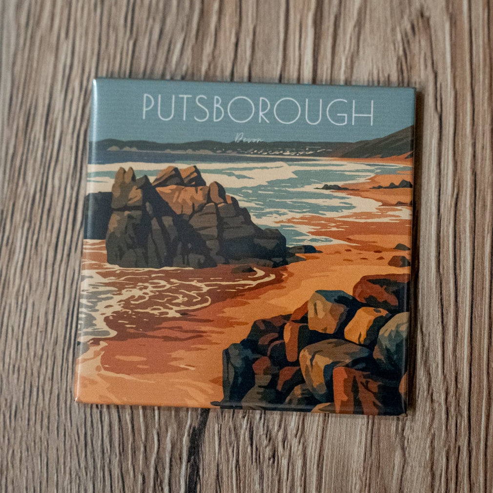 Travel Magnet - Putsborough, North Devon 2.5x2.5