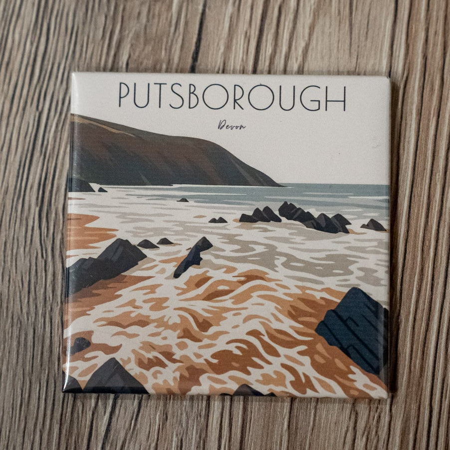 Travel Magnet - Putsborough, North Devon 2.5x2.5