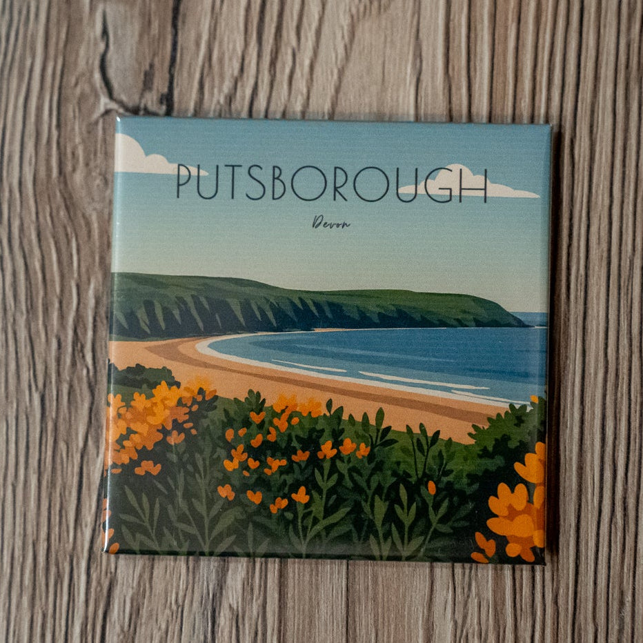 Travel Magnet - Putsborough, North Devon 2.5x2.5