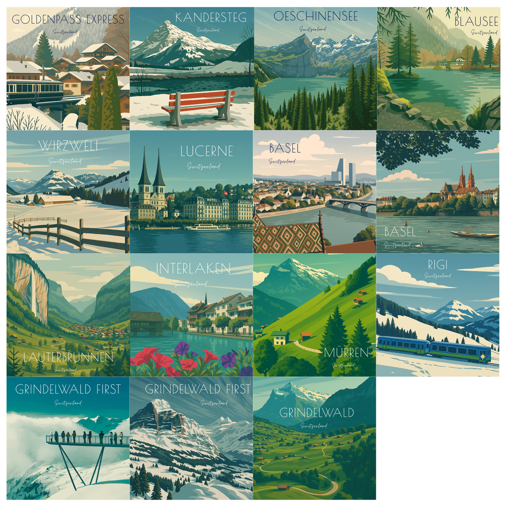 Travel Magnet - Switzerland Collection - 2.5x2.5